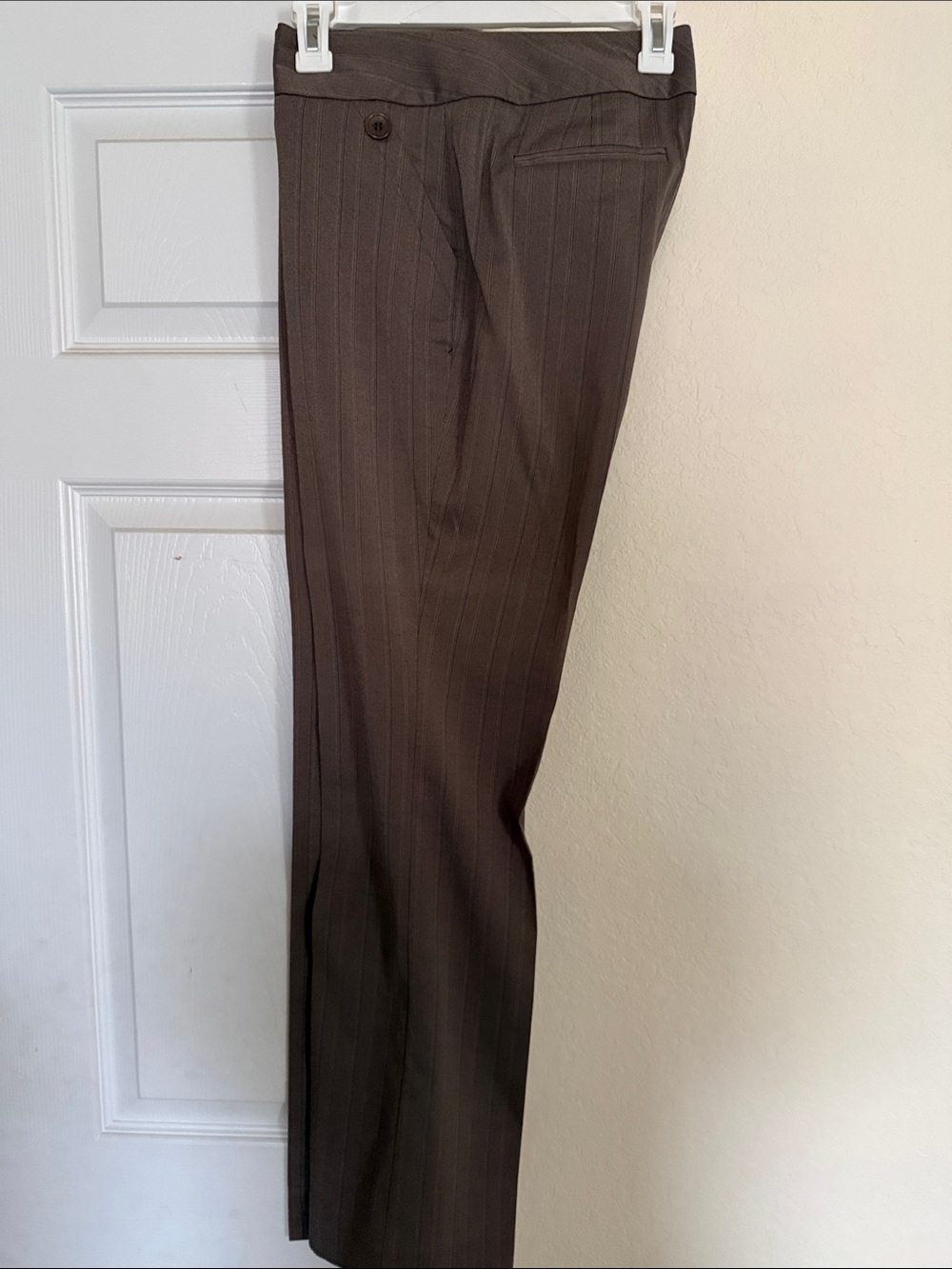 Tailored Brown Pinstripe Trousers - Classic Women's Dress Pants
